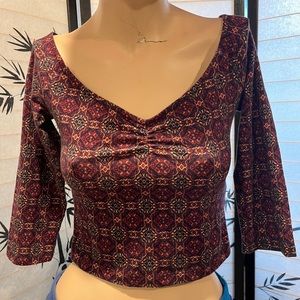 Kaleidoscope design!  Crop top,front gather. Stretchy
